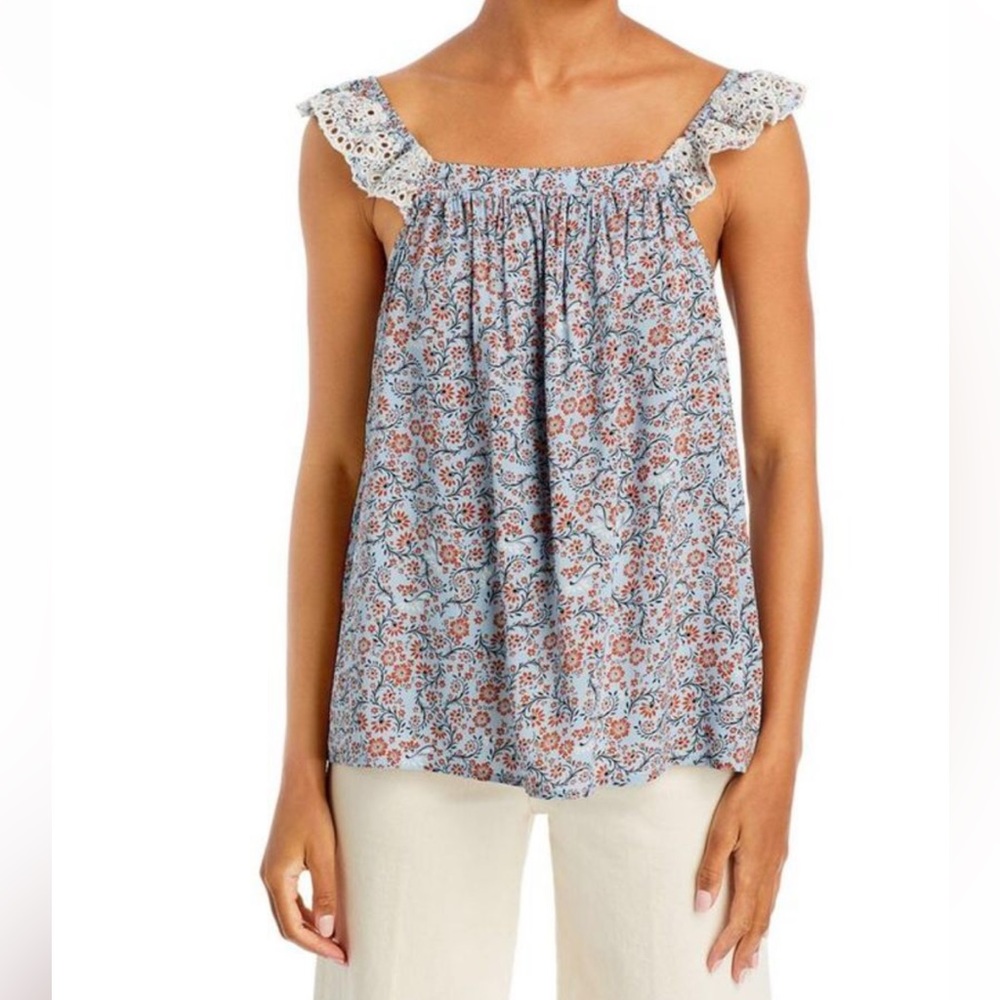 Fever Floral Spring/Summer Ruffle Top Multi Sizes NWT - Picture 2 of 10